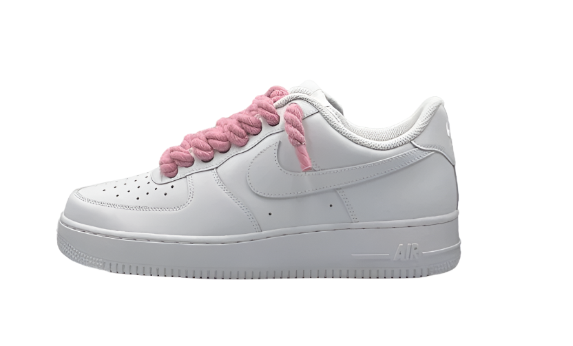 NIKE AIR FORCE 1 LOW 07 TRIPLE WHITE W/ PINK ROPE LACES (CW2288 - 111) - Rdrop