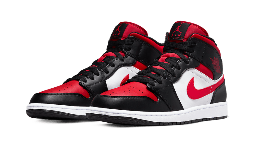 AIR JORDAN 1 MID WHITE BLACK RED FIRE RED (554725-079) - Rdrop