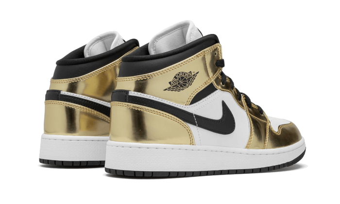 AIR JORDAN 1 MID WHITE METALLIC GOLD GS (DC1419-700) - Rdrop